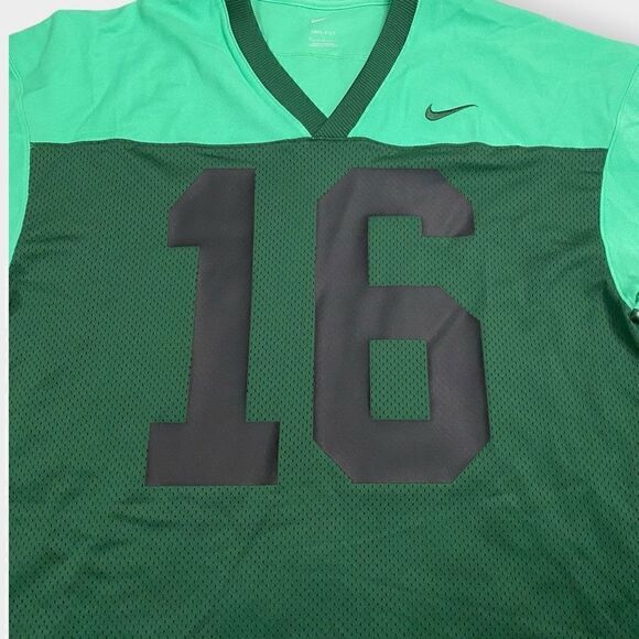 Nike Dri-Fit Mens Green/Black Plain Football Jersey size Small DV7364-341 New - Picture 3 of 10